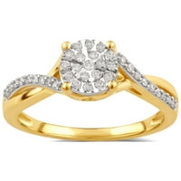 Ženski 10-karatni dijamantni kompozitni dijamantni komplet za vjenčanje od žutog zlata od 10 karata