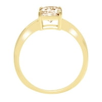 1,0-karatni žuti Moissanite od 18-karatnog žutog zlata, vjenčani prsten za godišnjicu, Veličina 4