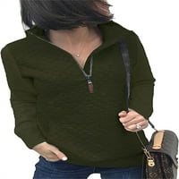 Ženske prošivene dukserice casual jednobojni puloveri s dugim rukavima Na otvorenom klasični puloveri s uspravnim ovratnikom