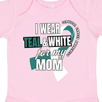; Obukao sam tirkizno bijeli bodi za svoju mamu, poklon za svijest o raku vrata maternice, bodi za dječaka ili djevojčicu