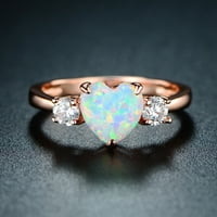 Prsten od opala u obliku srca od 18k ružičastog zlata