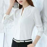 ženske ljetne majice, ženska kratka uredska radna odjeća, košulje s izrezom u obliku slova A, Ležerne majice dugih rukava, bluza