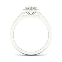 1 4CT TDW Diamond s sterling srebrnim cvijećem Halo Bridal Set