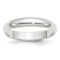 Polukružni zaručnički prsten od bijelog zlata, veličine 9,5
