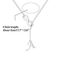srebrna ogrlica s inicijalima u obliku kićanke za žene, srebrne ogrlice za žene, ogrlice s inicijalima abecede za tinejdžerice, nakit
