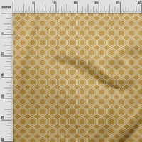 Jednobojna pamučna svilena tkanina u senf žutoj boji s geometrijskim uzorcima za šivanje, otisci na tkanini širine dvorišta