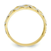 Primalno zlato karatno žuto zlato s bijelim filigranskom prstenom s dijamantnim rezanjem