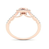Carski dragulj od ružičastog zlata 10k morganit s dijamantom nucleus ženski modni prsten