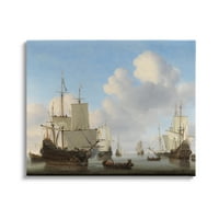 Stupell Industries Nizozemski brodovi na moru Willem van de Velde Classic Slikarstvo galerija zamotana platna za tisak zidne umjetnosti,