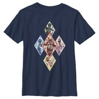 Majica s uzorkom moćni čuvari dijamantnog tima za dječake u tamnoplavoj boji Plus veličine