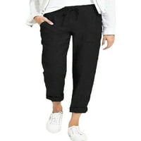 Napomena: ženske jednobojne hlače s elastičnim strukom, boemske ljetne hlače s džepovima, donji dio visokog struka