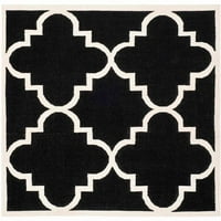 Geometrijski tepih od marokanske vune, Crna slonovača, 9' 12'