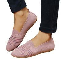 Modne proljetne i ljetne ženske Ležerne ravne cipele s okruglim nožnim prstima, lagane, leteće mreže, prozračne, udobne, šarene ružičaste