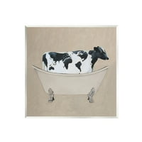 Stupell Industries Rustikalna krava Farmhouse kupaonica kadica i insekti Slikanje bezbrojne umjetničke print zidne umjetnosti