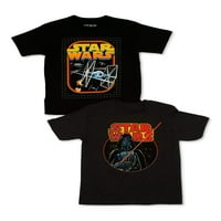 Majice borbenih brodova za dječake Ratovi zvijezda i Darth Vader, 2 pakiranja, veličine 4-18