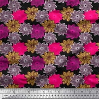 Pamučna Poplin tkanina u širini dvorišta s cvjetnim umjetničkim printom
