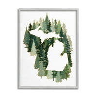 Michigan State Otring Green Pine Tree šuma uokvirenih slikarskim umjetničkim otiscima