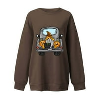 2 majica s okruglim vratom za Dan zahvalnosti, ženski Slatki patuljci, pulover s printom bundeve, majice s dugim rukavima, košulje