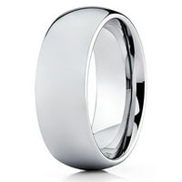 ; Srebrni zaručnički prsten od volframovog karbida u obliku kupole za muškarce i žene udobno pristajanje 6,5