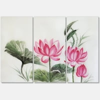 Drevni ružičasti lotosi u ribnjaku I slikaju platno umjetnički tisak