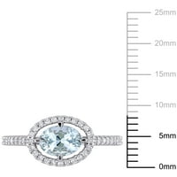 Donje prsten Miabella s цитрином T. G. W. ovalnog rez i dragulj T. W. iz bijelo zlato 10 karata Halo