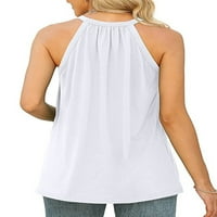 Ženski ljetni top u boji, majice bez rukava, Majice bez rukava, široka majica, pulover, 2-inčni bijeli