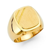 Nakit muški prsten s pečatom od 14k žutog zlata s gravurom, veličina 12