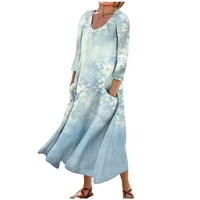 _ _ _ Modna haljina za žene, proljetna ležerna modna boho haljina s rukavima Za odmor, velika veličina