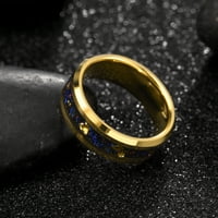 Prsten od volframovog karbida u Galaktičkom stilu s opalnim i zlatnim listićima ili zaručničkim prstenom za muškarce i žene