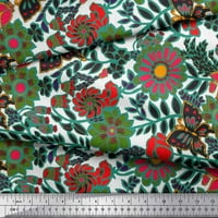 Tkanina od poliesterskog krepa s lišćem i cvjetnim umjetničkim printom za rukotvorine širine dvorišta