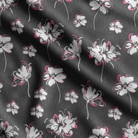 Pamučna satenska tkanina za šivanje od spandeksa s cvjetnim printom od mumbo-a-Ukrasna tkanina Za haljine i kućne dodatke - siva