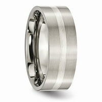 Dijamanti od srebra od titana, ravni mat zaručnički prsten, veličina prstena - 6,5