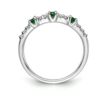 3-karatni dijamantni smaragdni prsten od bijelog zlata s 3 kamena