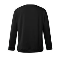 Ženska modna ležerna majica s printom Valentinovo s ljubavlju Plus Size Ženska sportska majica s dugim rukavima Crna majica s dugim