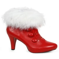 Cipele-ženske crvene gležnjače s V - 8 krznom