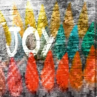 Wynwood Studio za odmor i sezonski zid umjetnost platna ispisuje 'Joy Nativo' praznici - žuta, crvena