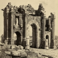 Alžir: Trajanov Luk. Trajanov Slavoluk Pobjede U Timgadu U Alžiru. Fotografija, kraj 19. stoljeća. Ispis plakata od