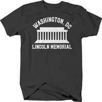 Predsjednička Majica Lincoln Memorial u DC-u za velike muškarce u 3-inčnoj tamno sivoj boji